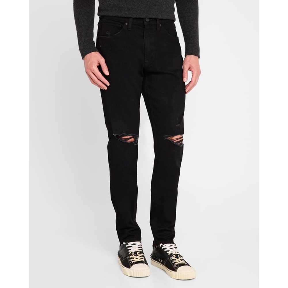 Hudson Zack Skinny Jeans Mens 40 Black Distressed Ripped Knee Denim Pants NEW